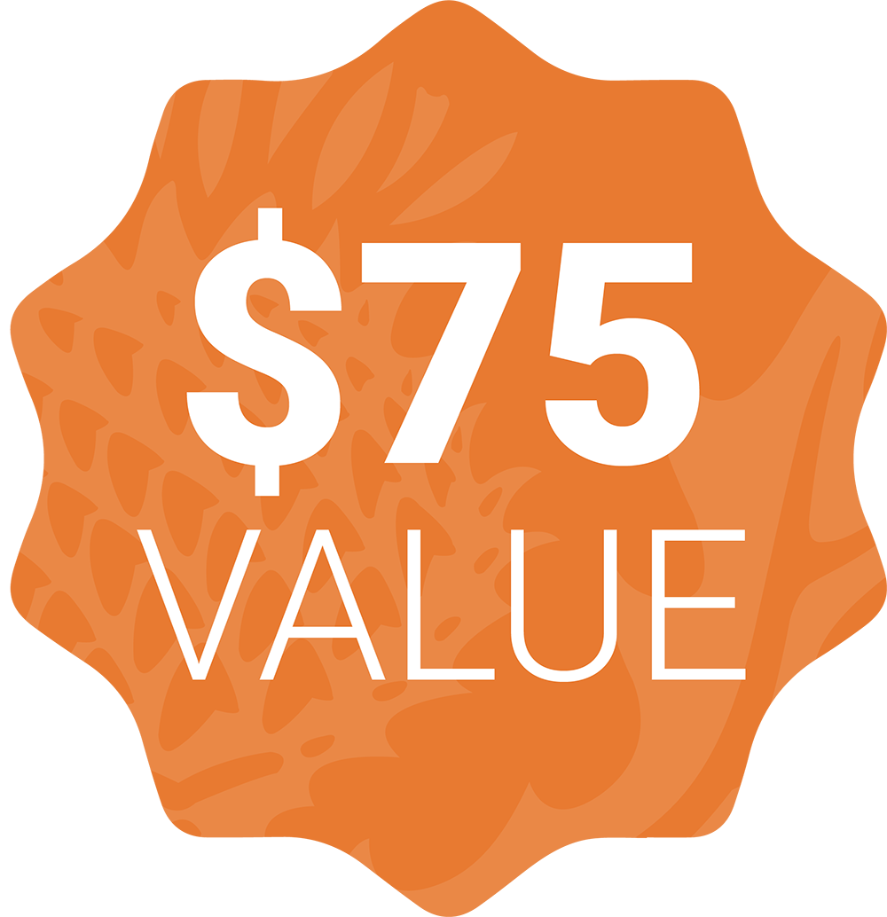 75 dollar value badge